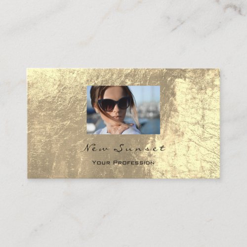 Photo Event Makeup Artist Leather Shimmering Gold Business Card