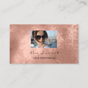 Photo Event Planner Makeup Living Coral Leather 1 Business Card