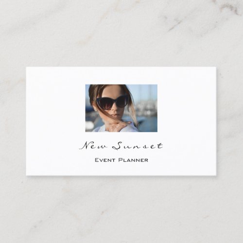 Photo Event Planner Makeup White Simply VIP Business Card