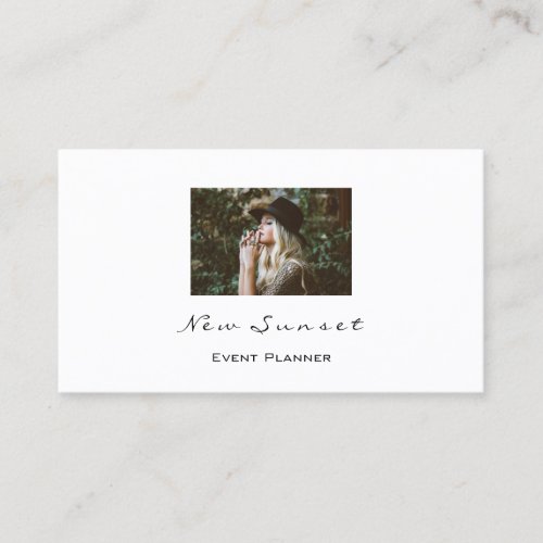 Photo Event Planner Wedding  White Simply Business Card