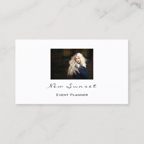 Photo Event Planner Wedding  White Simply Business Card