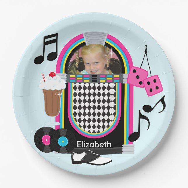 Photo Fabulous 50s Happy Birthday Paper Plates (Front)