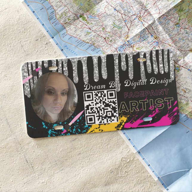 Photo Facepainting Personalized Business QR Code License Plate (In Situ)