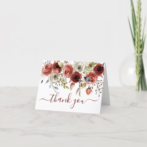 Photo Fall Autumn Wedding Thank You Card