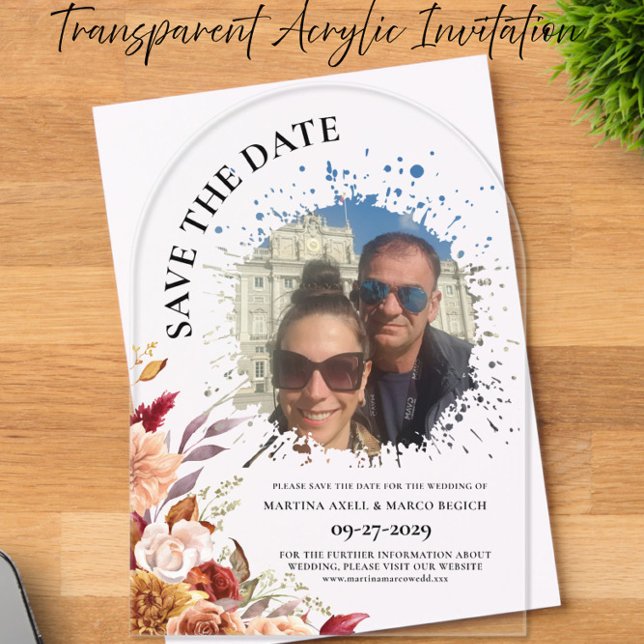 Photo Fall Floral Save the date Clear (Creator Uploaded)
