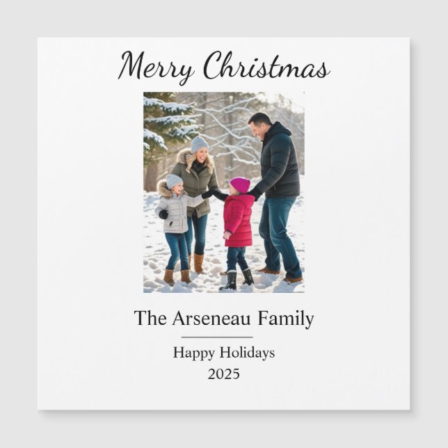 PHOTO Family Christmas Holiday Minimal Personalize (Front)