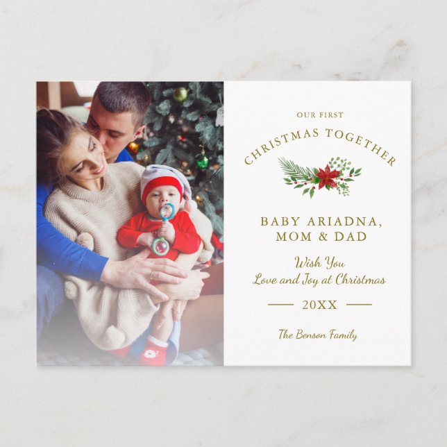 Photo Family First Christmas Baby Poinsettia (Front)
