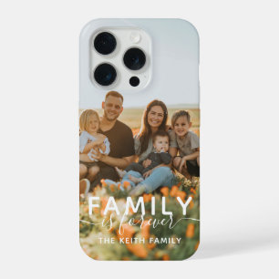 Photo Family Is Forever Calligraphy Script iPhone 15 Pro Case