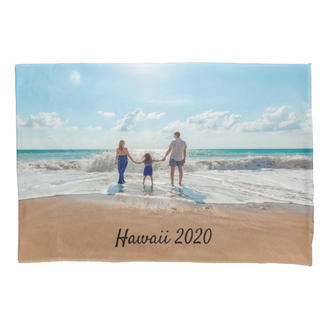 Photo family summer vacation  pillow case (Front)