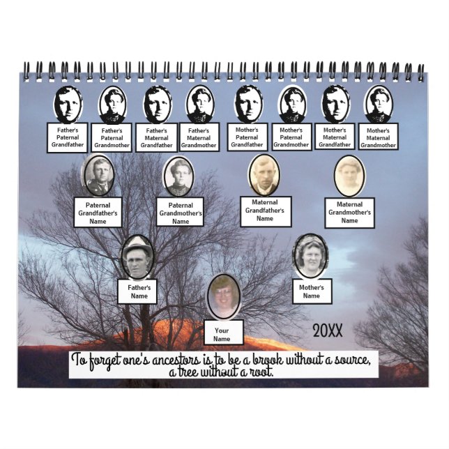 Photo Family Tree Twelve Scenic Photos Calendar (Cover)