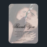 Photo Faux Vellum Thank You Elegant Wedding Favor Magnet<br><div class="desc">Modern wedding favor magnet featuring "Thank You" in an elegant script along with a sheer overlay over your favorite photo.  These chic and stylish magnets are great as a personalized wedding favor your guests will want to keep.</div>