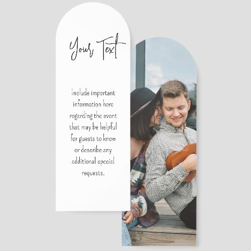Photo Favors or Wedding Details Enclosure Card