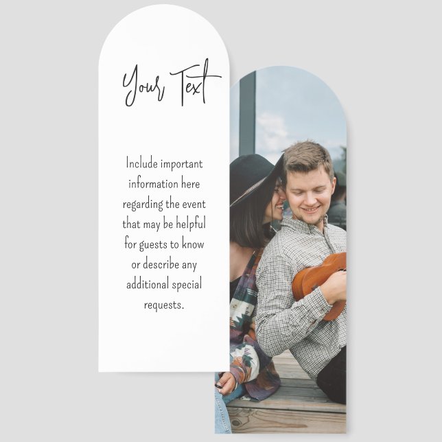 Photo Favors or Wedding Details Enclosure Card Bookmarks (Front & Back)