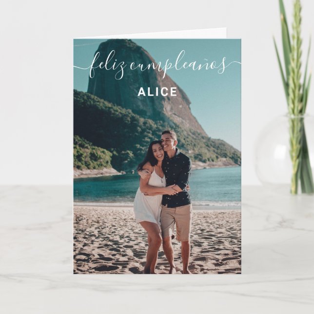 Photo Feliz Cumpleanos Birthday Card (Front)