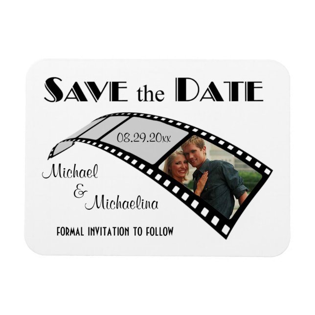 Photo Film Strip Save The Date Party Favor Magnet (Horizontal)