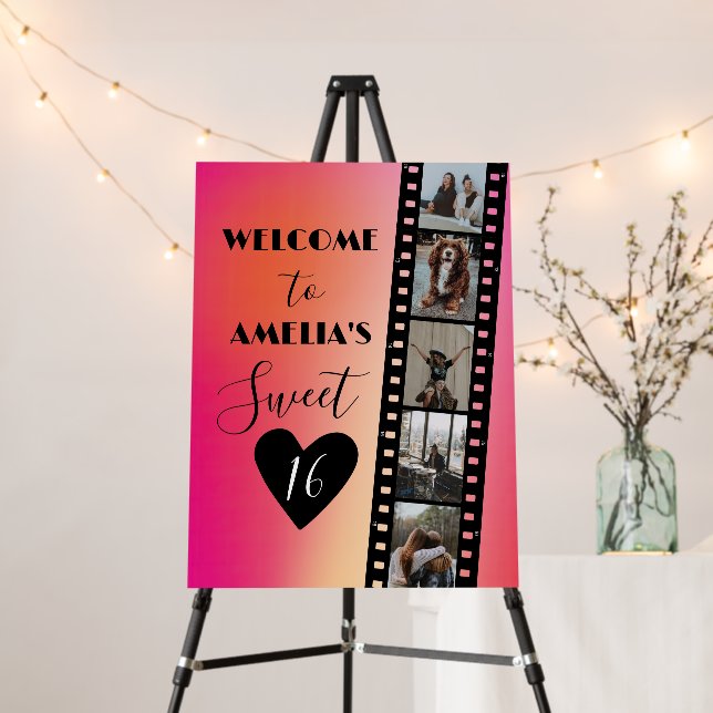 Photo Film Sweet 16 Welcome Sign (In Situ (Stand))