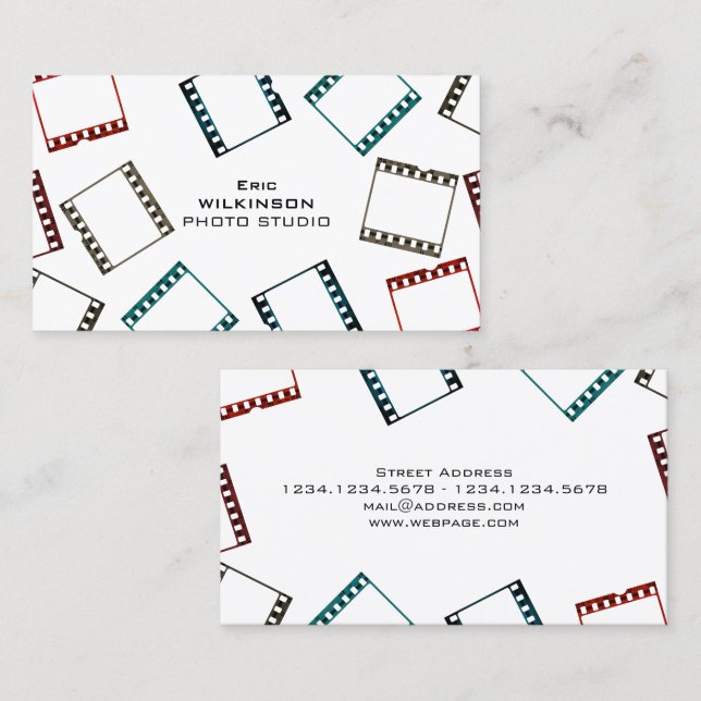 Photo film tape pattern colorful cover business card (Front/Back)