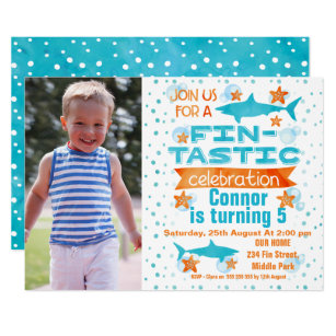 shark birthday invitations zazzle