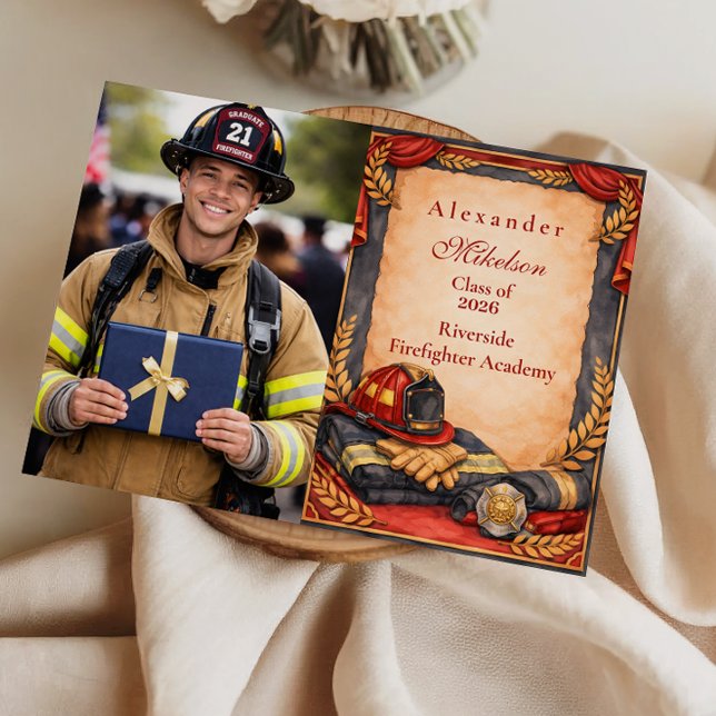 Photo Firefighter Academy Graduation Announcement (Creator Uploaded)