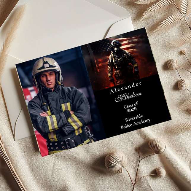 Photo Firefighter Class of 2026 Graduation Announcement (Creator Uploaded)