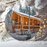 Photo First Christmas New Home White Script