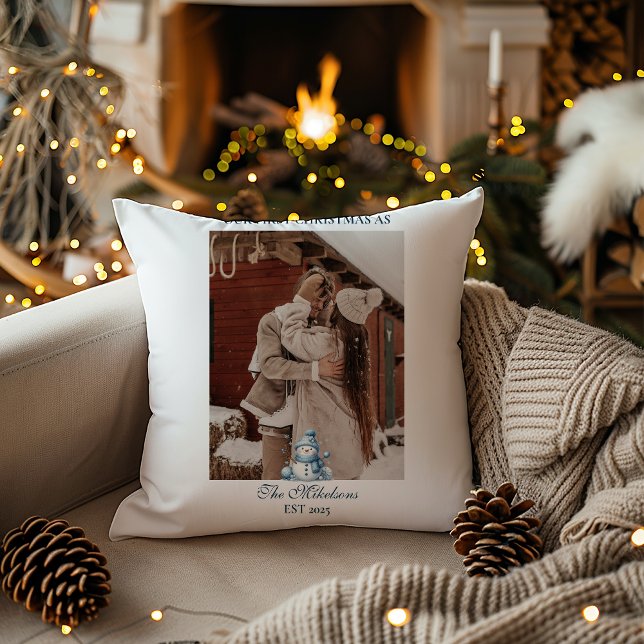 Photo First Christmas Together Throw Pillow (Creator Uploaded)