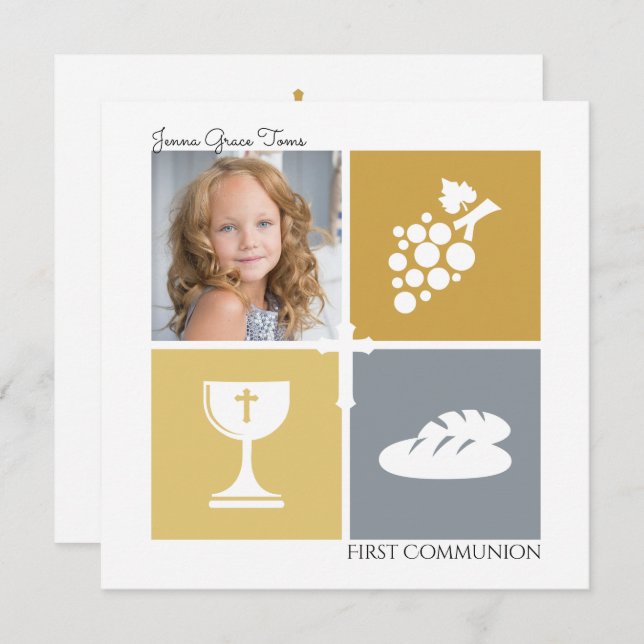 Photo First Communion Invitation (Front/Back)