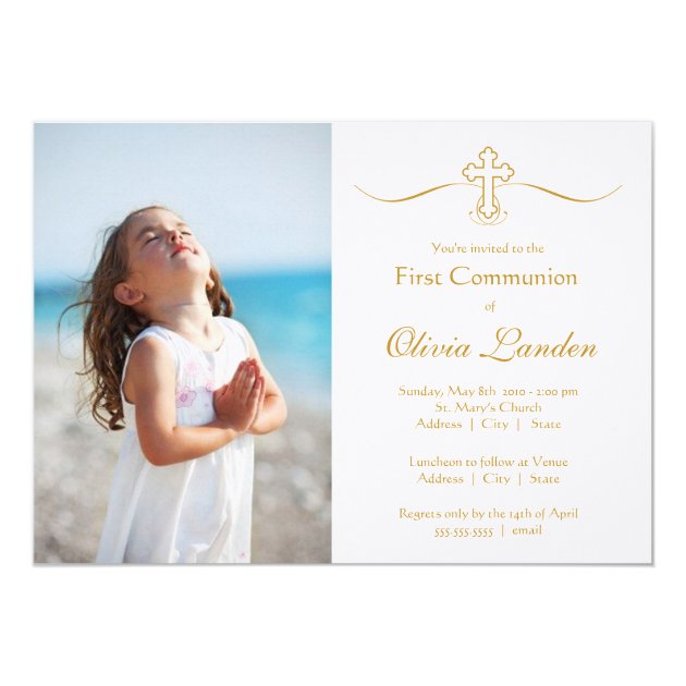 Photo First Communion Invitations