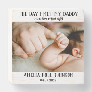 Photo First Father's Day Wooden Box Sign