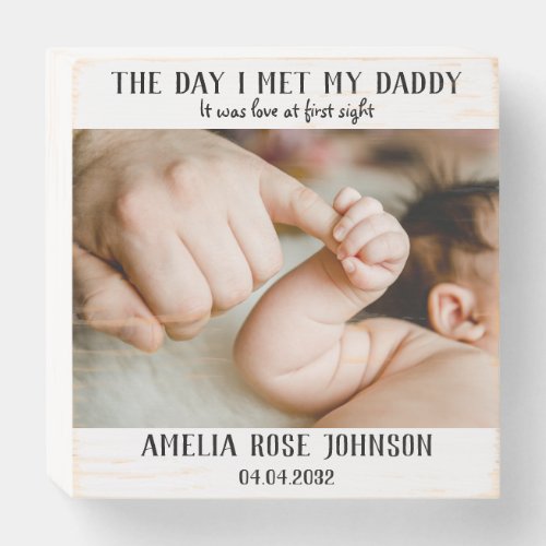 Photo First Fathers Day Wooden Box Sign