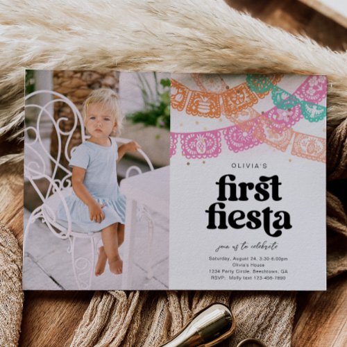 Photo First Fiesta Birthday Invitation