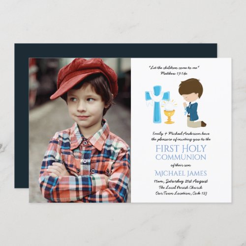 PHOTO First Holy Communion Invites BOYS CUTE