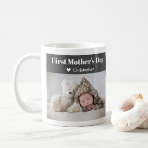 Photo First Mother's Day Modern Mommy Name Cute Coffee Mug
