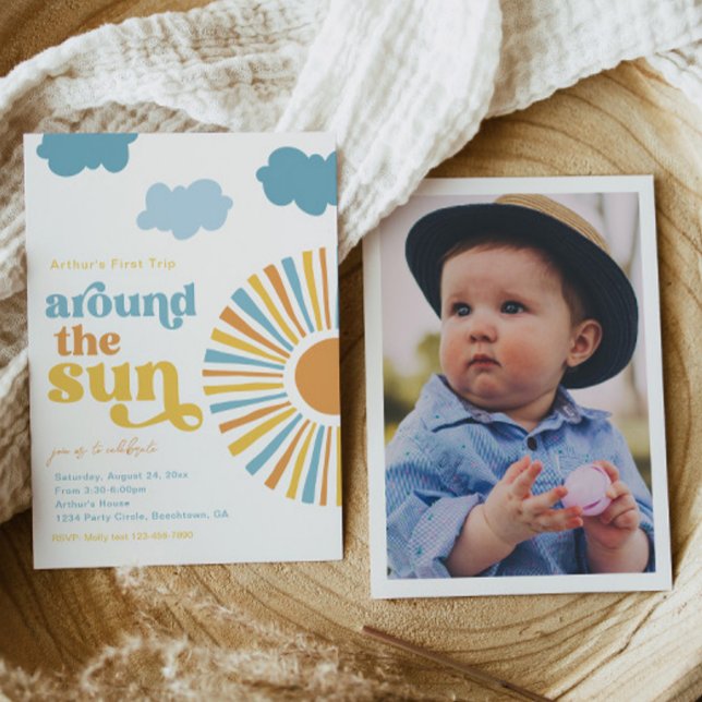 Photo First Trip Around The Sun Invitation (Creator Uploaded)