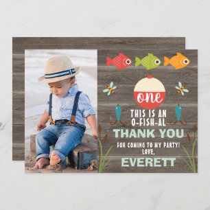 Photo Fishing Themed Birthday Thank You Card