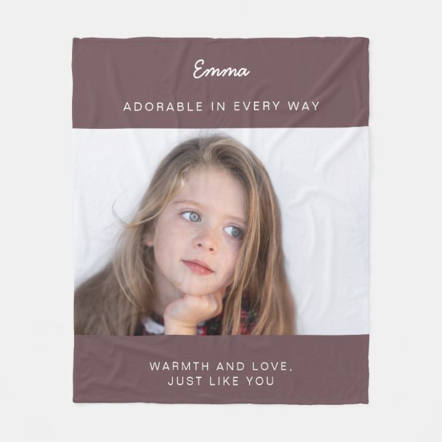 Photo Fleece Blanket With A Girl (Front)
