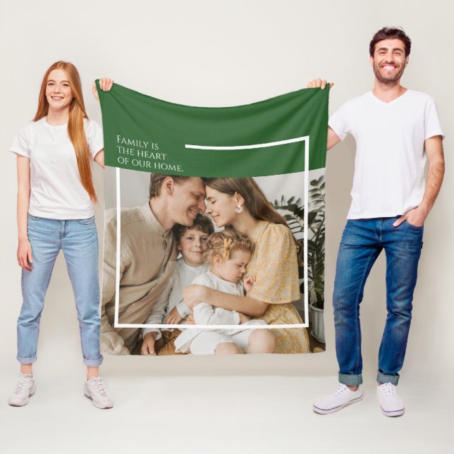 Photo Fleece Blanket with Message – Cozy & Modern (In Situ)