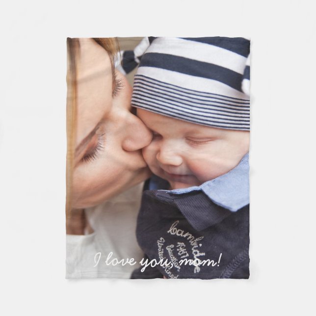 Photo Fleece Blankets Unique Gifts For Mom (Front)