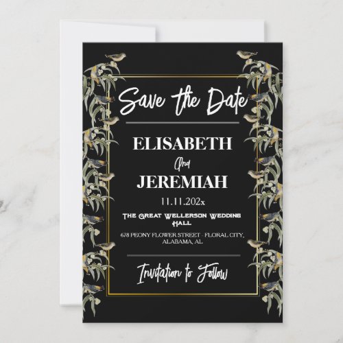 Photo Floral Classic Wedding Save the Date  Invitation
