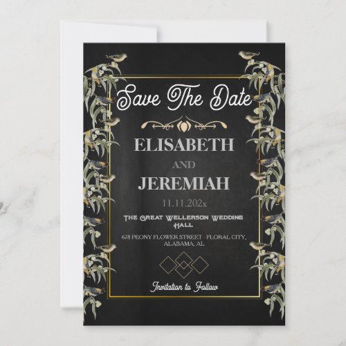 Photo Floral Classic Wedding Save the Date  Invitation