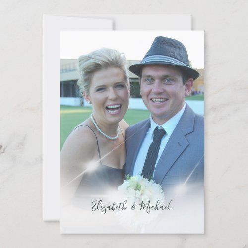 Photo Floral Elegant Chic Wedding Invitation