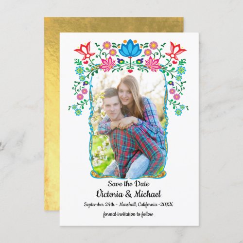 Photo Floral Mexican Fiesta Save the date Invitation