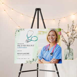 Photo Floral Stethoscope Doctor Nurse Retirement Foam Board