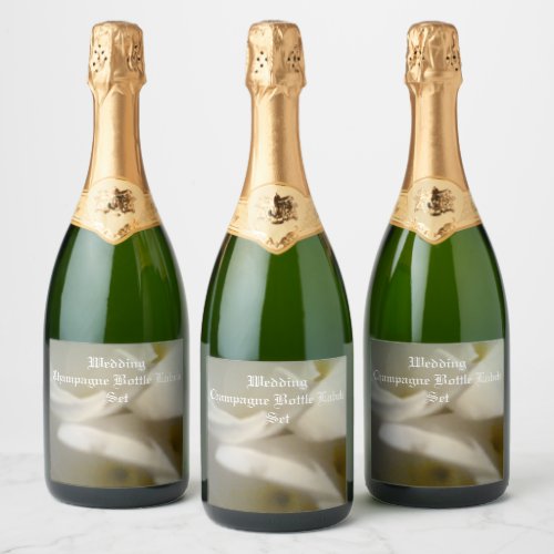 Photo Flower Wedding Sparkling Wine Bottle Labels