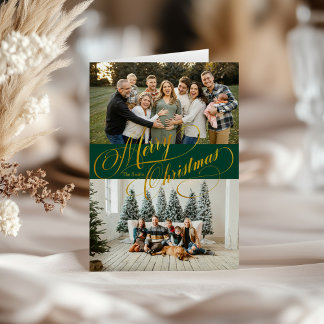 Photo Folded Foil Holiday Card