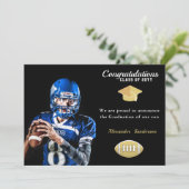 Photo Football player graduation  Announcements (Standing Front)