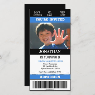 Photo Football Ticket Birthday Invitation