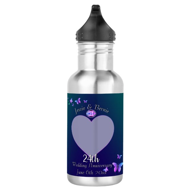 Photo for 24th Wedding Anniversary  Stainless Steel Water Bottle (Right)