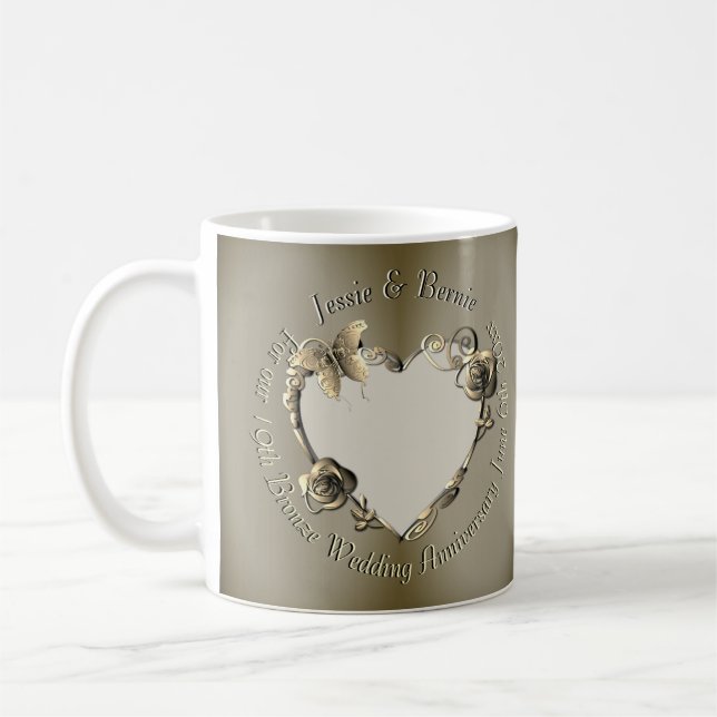 Photo for 8th,19th Wedding Anniversary Rose Heart  Coffee Mug (Left)