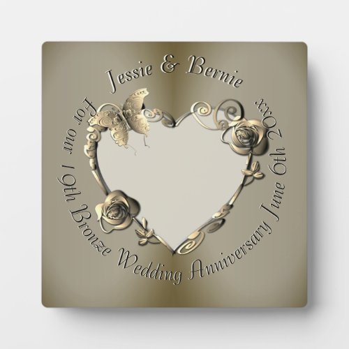 Photo for 8th19th Wedding Anniversary Rose Heart  Plaque